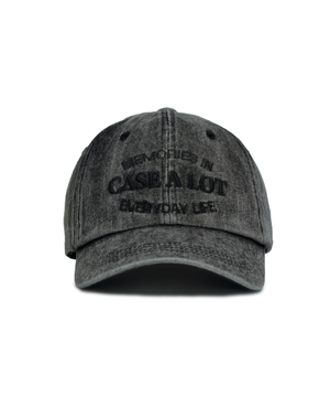 Denim washing ball cap - black