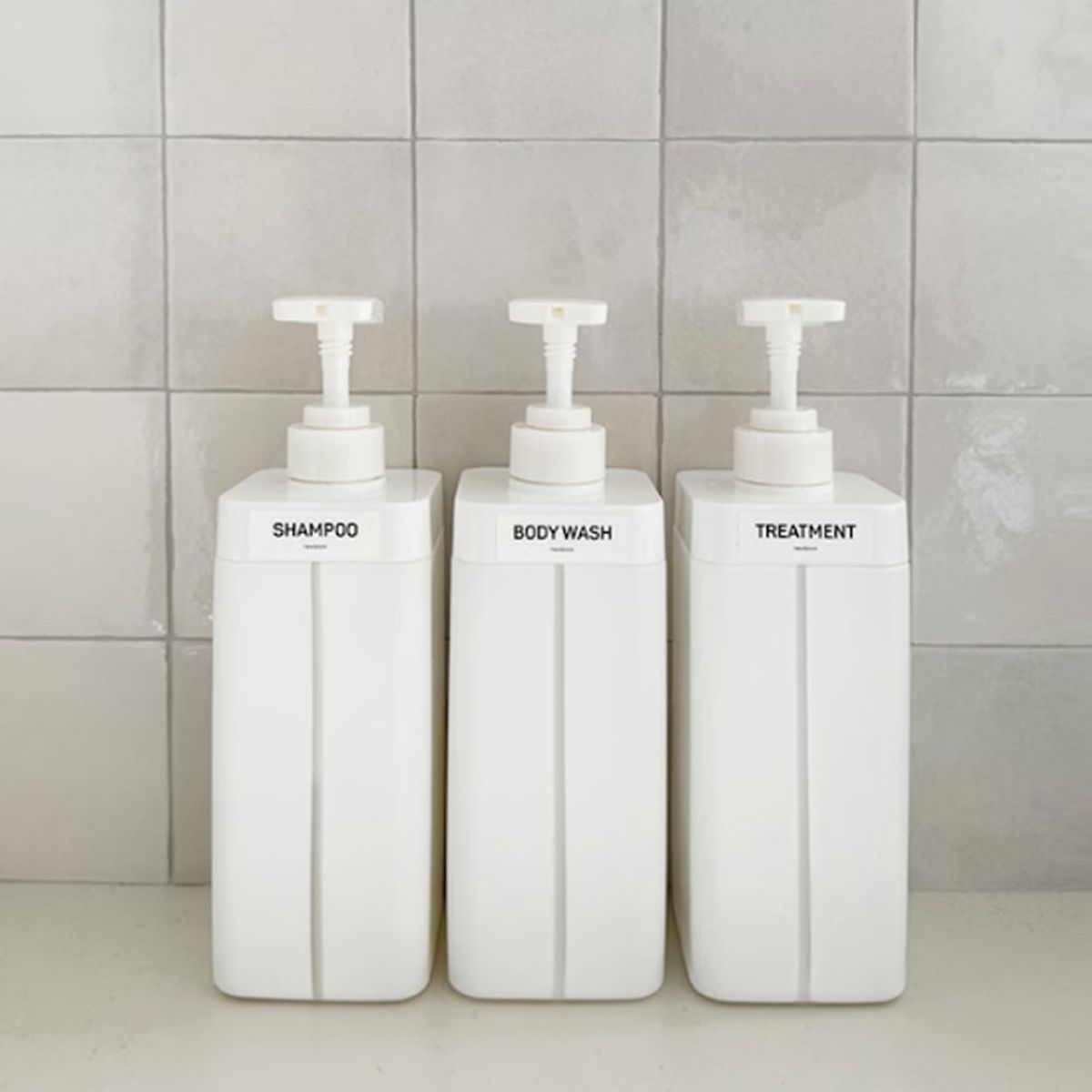뉴앤룩(NEWNLOOK) [3pack] 용량 확인 가능한 욕실 디스펜서 리필용기 / 샴푸 공병 720ml 3개