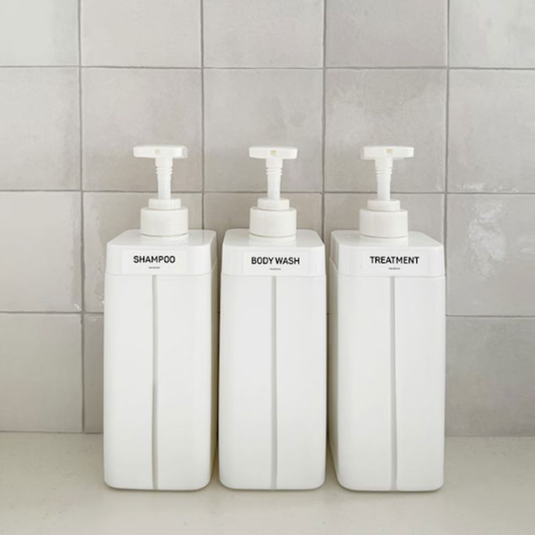 [3pack] 용량 확인 가능한 욕실 디스펜서 리필용기 / 샴푸 공병 720ml 3개