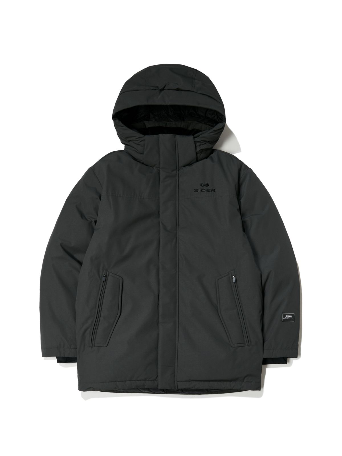 아이더(EIDER) POP 베이직 남성 미들 야상 다운 자켓_CHARCOAL GREY