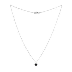블랙하트 팬던트 써지컬스틸 목걸이 (C2403-AN798_SV)