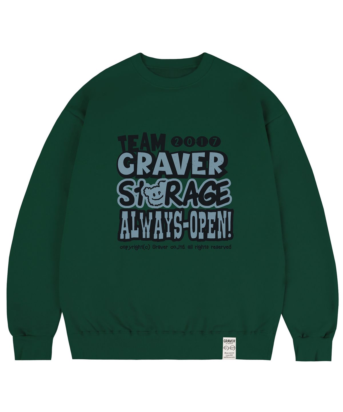 그레이버(GRAVER) [UNISEX]STORAGE 맨투맨_그린