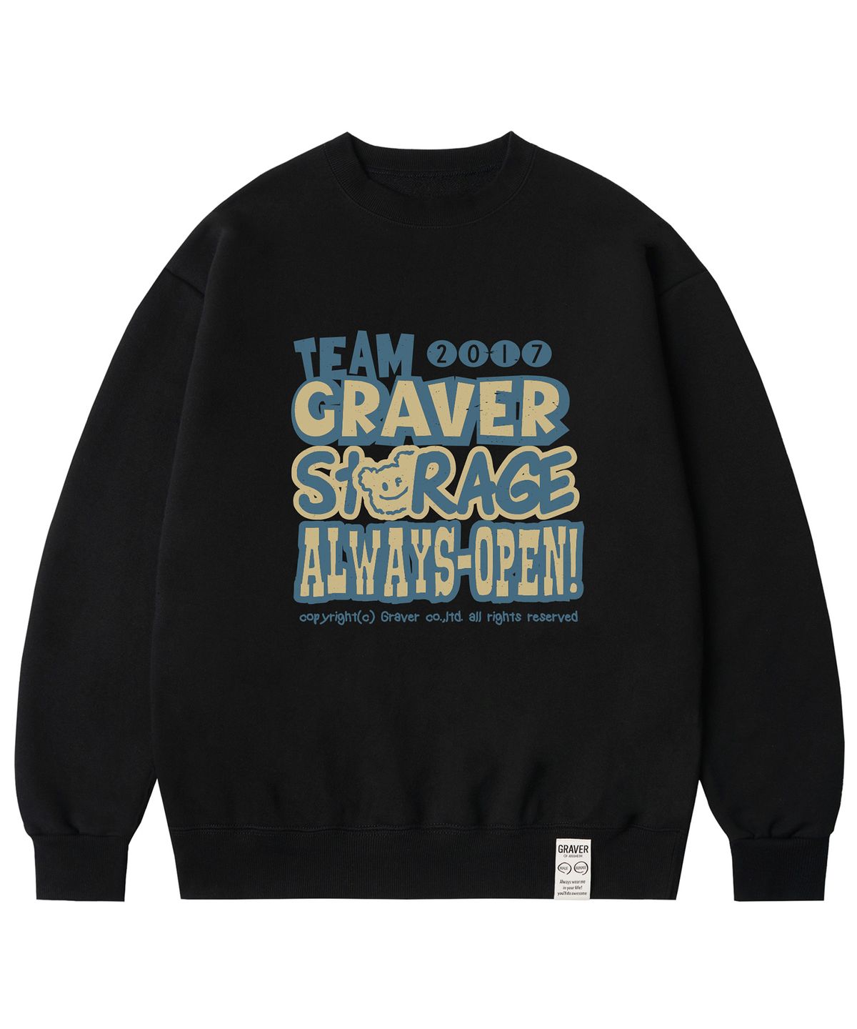 그레이버(GRAVER) [UNISEX]STORAGE 맨투맨_블랙