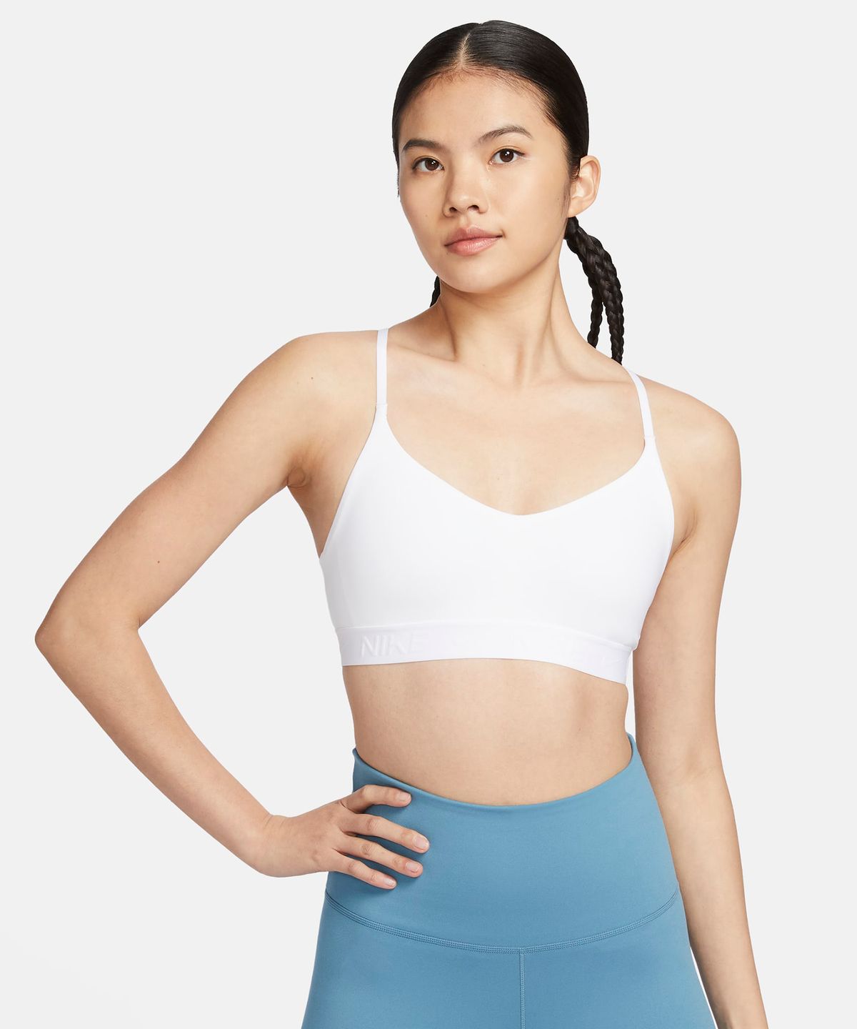 나이키(NIKE) 인디 라이트 서포트 패드 어저스터블 스포츠 브라 W - 화이트:스톤 모브 / FD1063-100