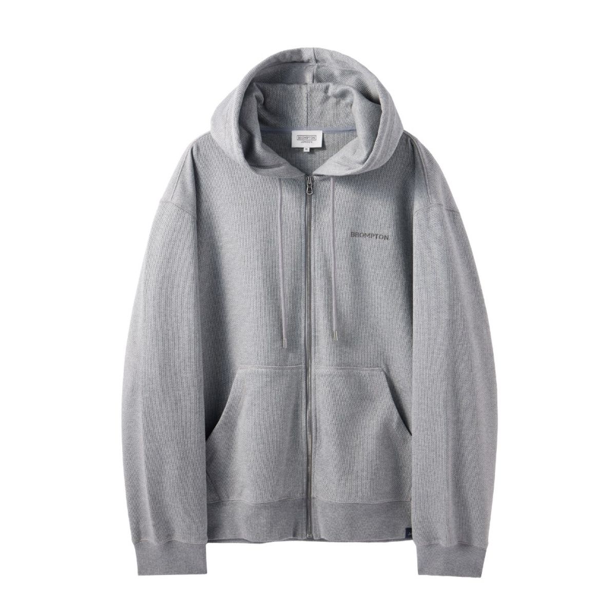 브롬톤 런던(BROMPTON LONDON) DIAGONAL JACQUARD HOOD FULL ZIP - M/GREY (P244UFT433)