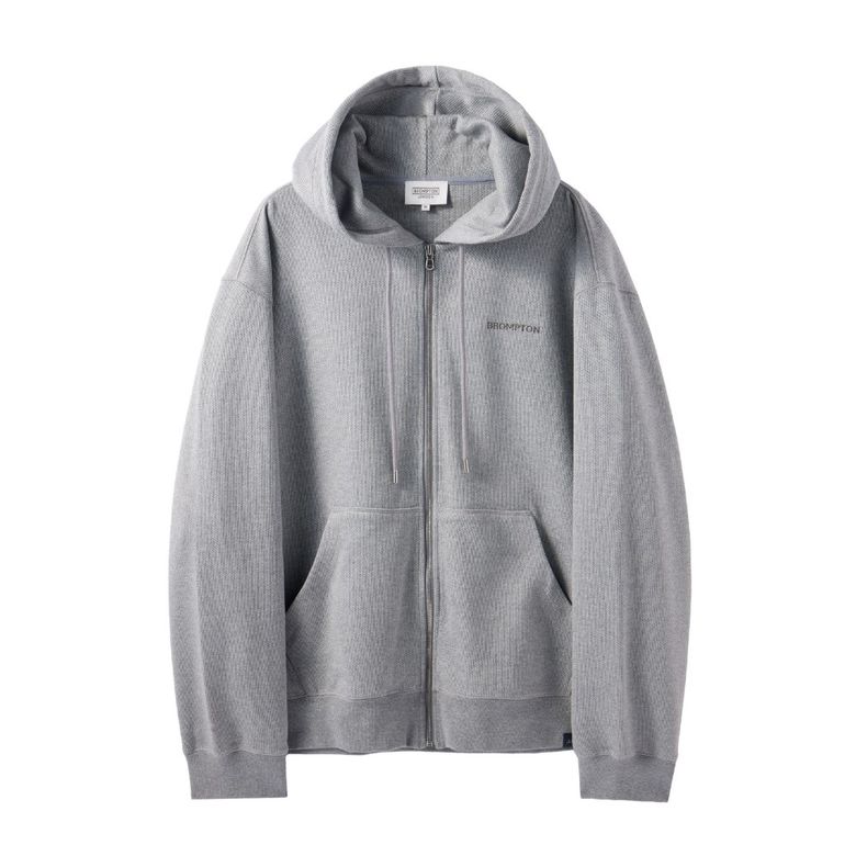 DIAGONAL JACQUARD HOOD FULL ZIP - M/GREY (P244UFT433)