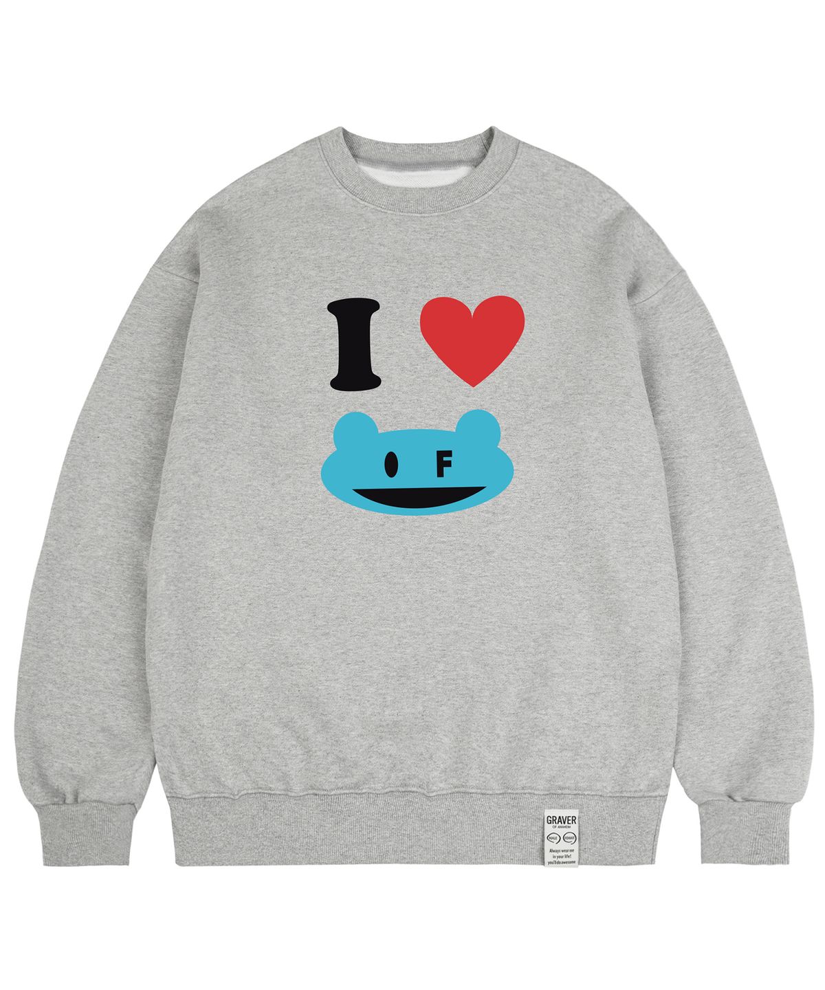 그레이버(GRAVER) [UNISEX]I LOVE OF 맨투맨_그레이