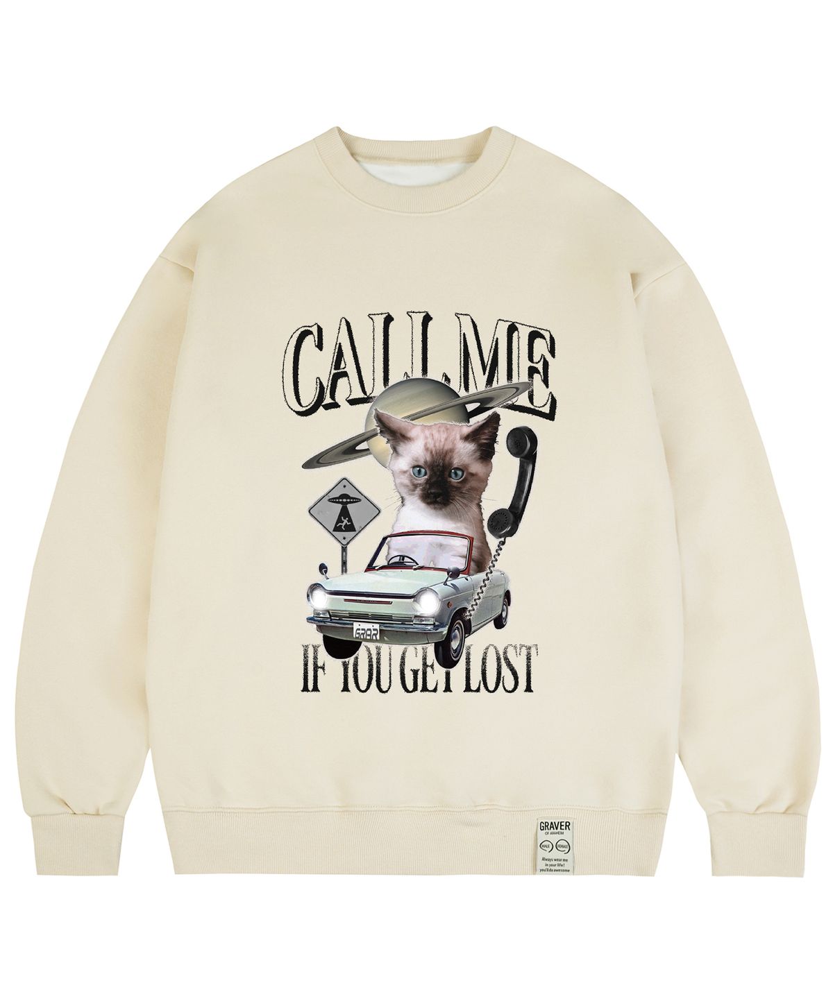 그레이버(GRAVER) [UNISEX]CALL-ME 맨투맨_크림