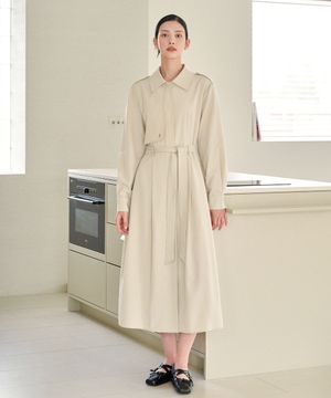 클래식컬 트렌치 롱 드레스