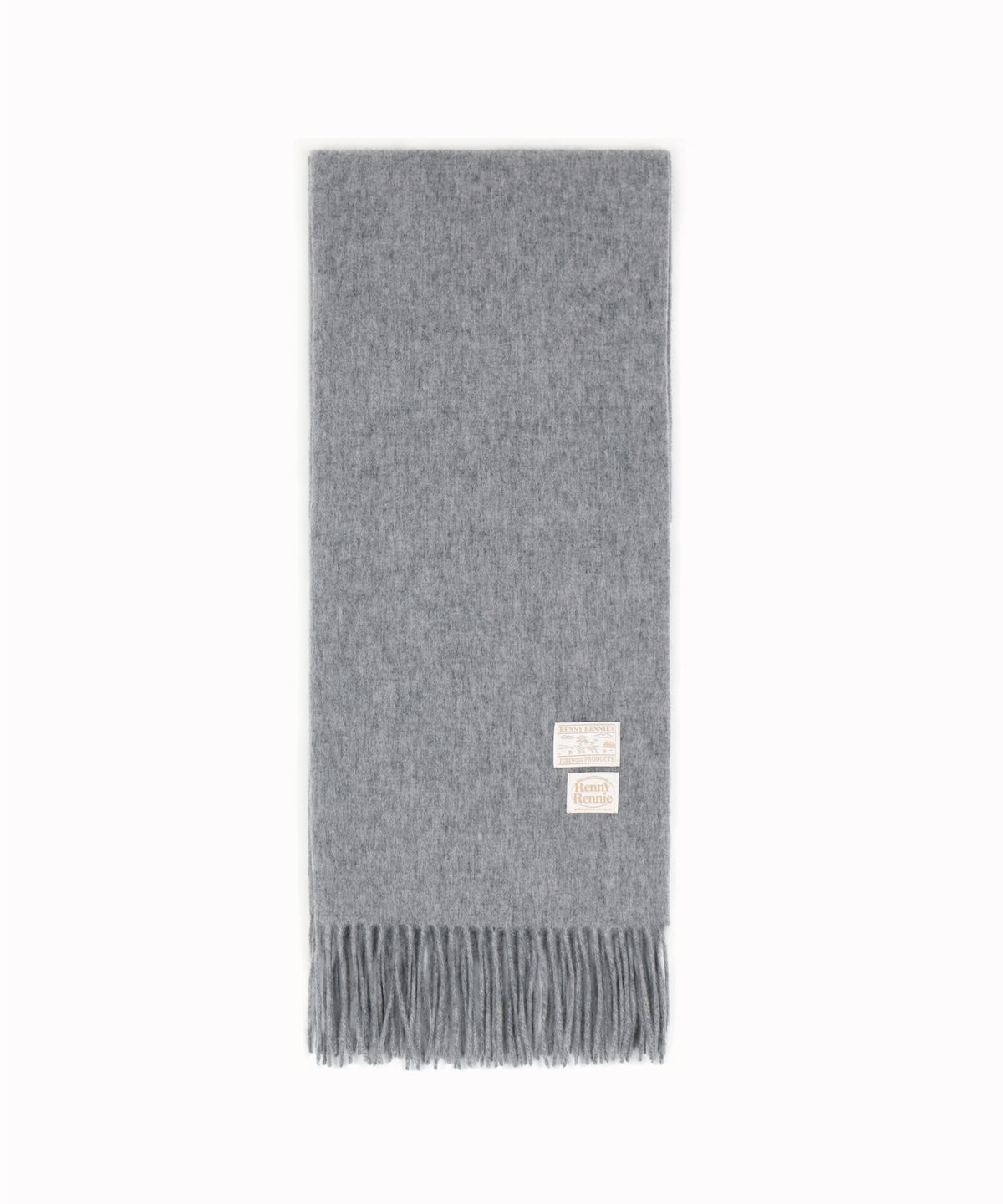 래니래니(RENNYRENNIE) WIDE PREMIUM PURE WOOL 100 MUFFLER [ LIGHT GRAY ] - 와이드 프리미엄 울 100 머플러 (M004LG)