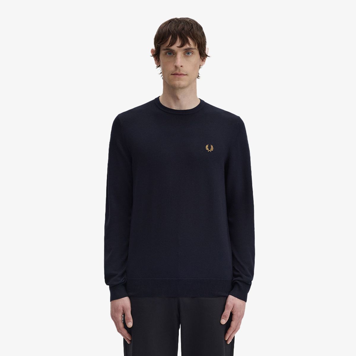프레드페리(FRED PERRY) [Baseline] 클래식 크루넥 니트 - 네이비 AFPM2G99601-795