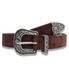 Flower Western Suede Belt in Brown