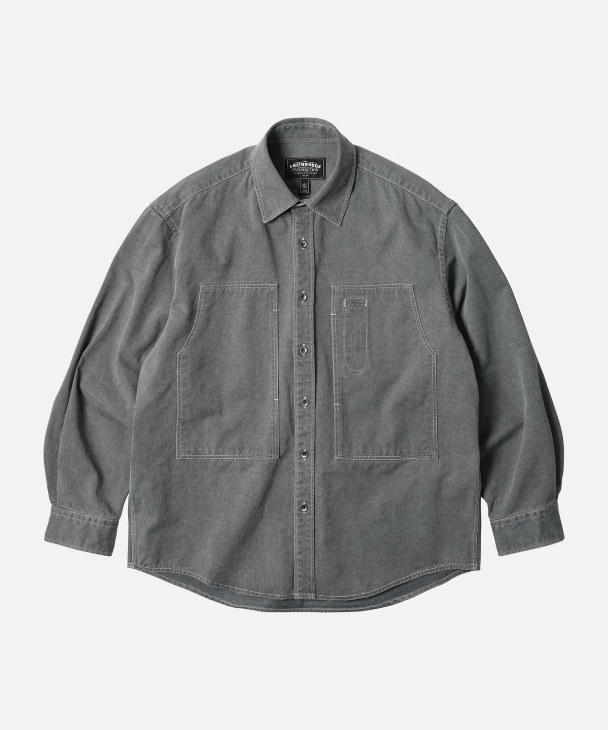 프리즘웍스(FRIZMWORKS) WASHED CARPENTER POCKET WORK SHIRT _ CHARCOAL