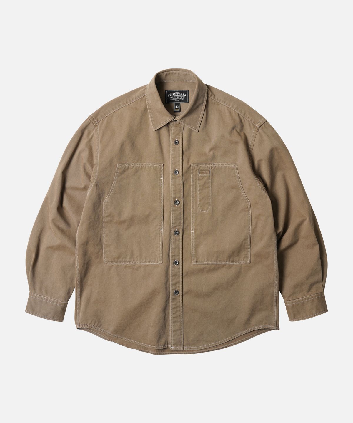 프리즘웍스(FRIZMWORKS) WASHED CARPENTER POCKET WORK SHIRT _ BEIGE