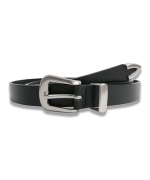 Western Basic Hard Leather Belt in Black