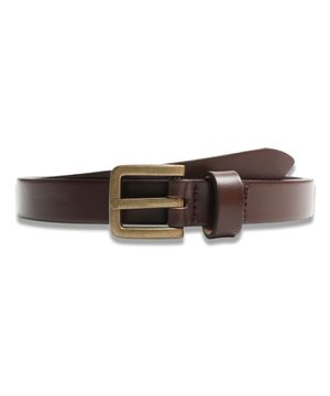 Square Basic Hard Leather Belt in Brown