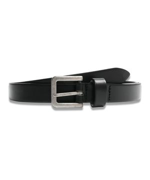 Square Basic Hard Leather Belt in Black