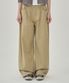 W 코튼 턱 와이드 팬츠 (BEIGE)