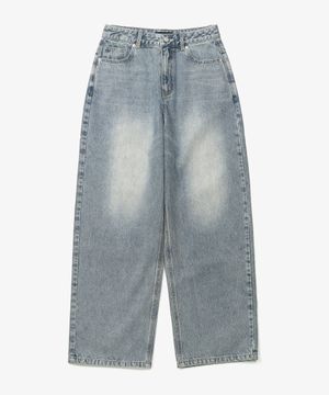 W 플레인 와이드 데님 팬츠 (LIGHT BLUE)