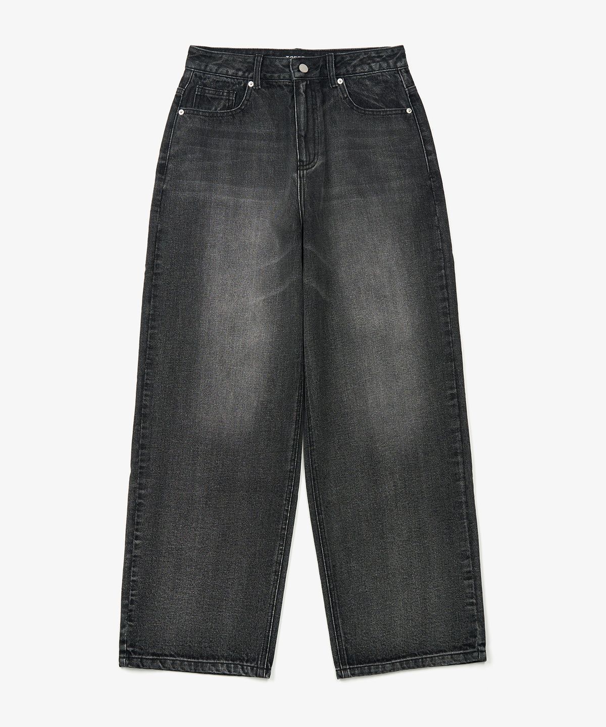 토피 우먼(TOFFEE WOMEN) W 플레인 와이드 데님 팬츠 (WASHED BLACK)