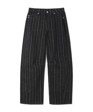 스트라이프 벌룬 진 [워시드 블랙]