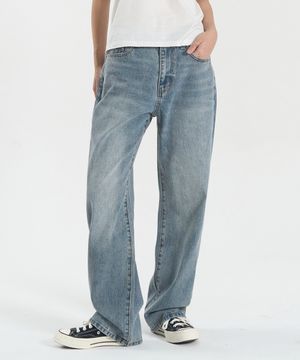 W 에브리웨어 루즈 스트레이트 데님 팬츠 (VINTAGE BLUE)