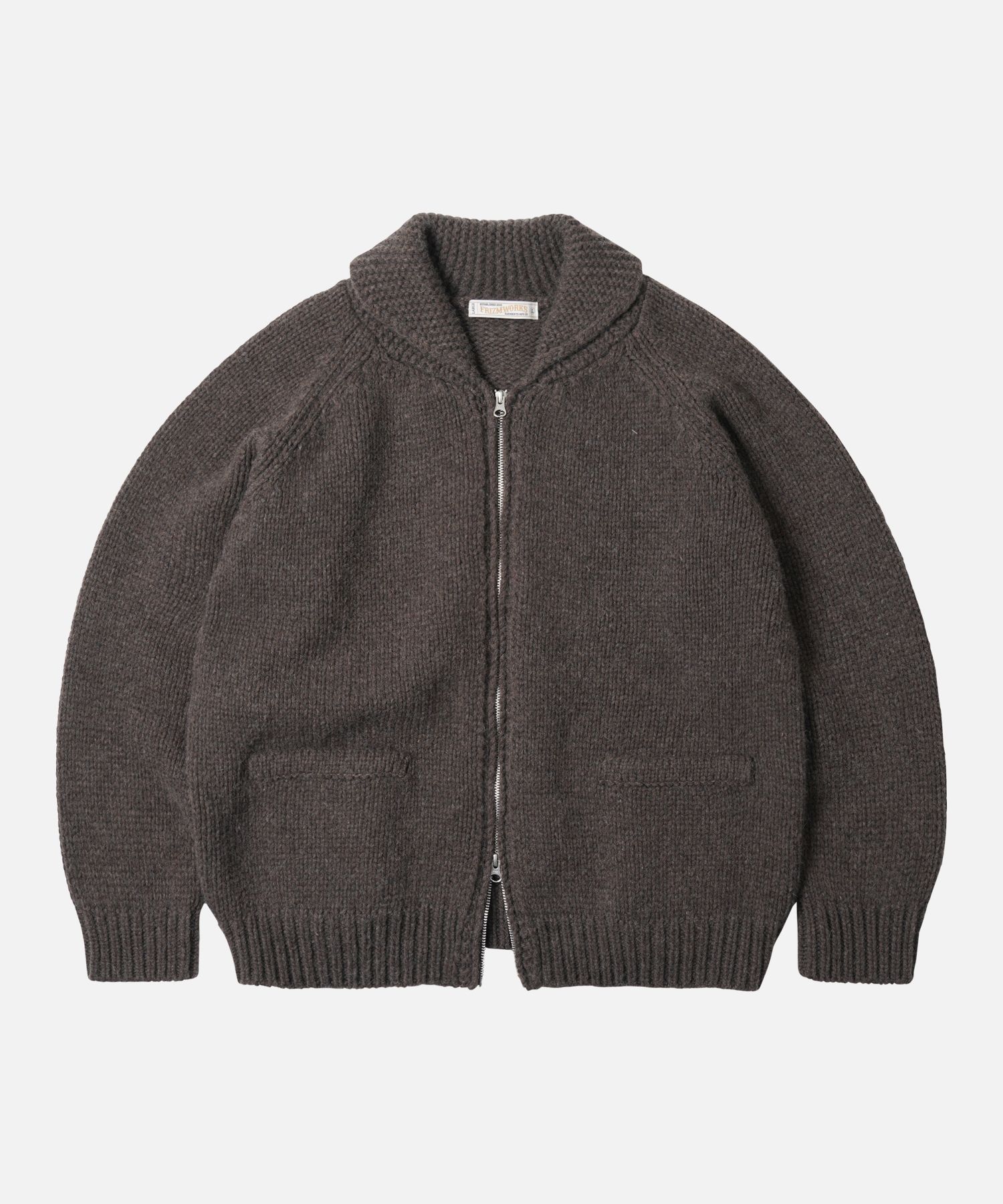 MUSINSA公式 | FRIZMWORKS HEAVY COWICHAN ZIP UP CARDIGAN _ SEPHIA