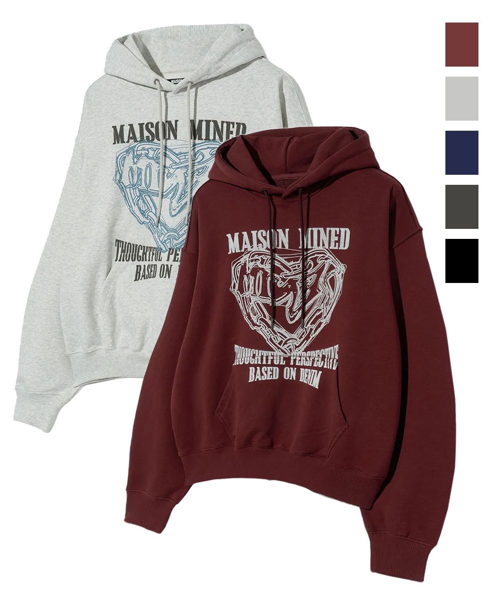 MUSINSA | MAISON MINED [5COLOR] DOODLE HEART HOODIE