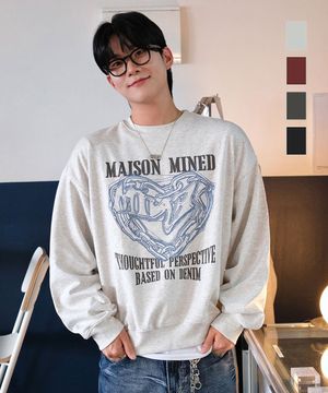 [4COLOR] DOODLE HEART SWEATSHIRTS