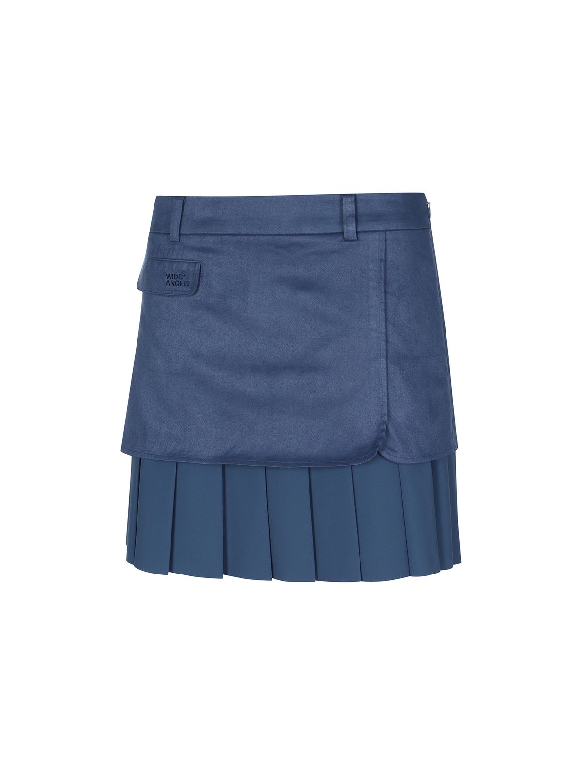 와이드앵글(WIDEANGLE) CO 스웨이드 랩 플리츠 큐롯 L_URBAN BLUE WWU24Q71HX