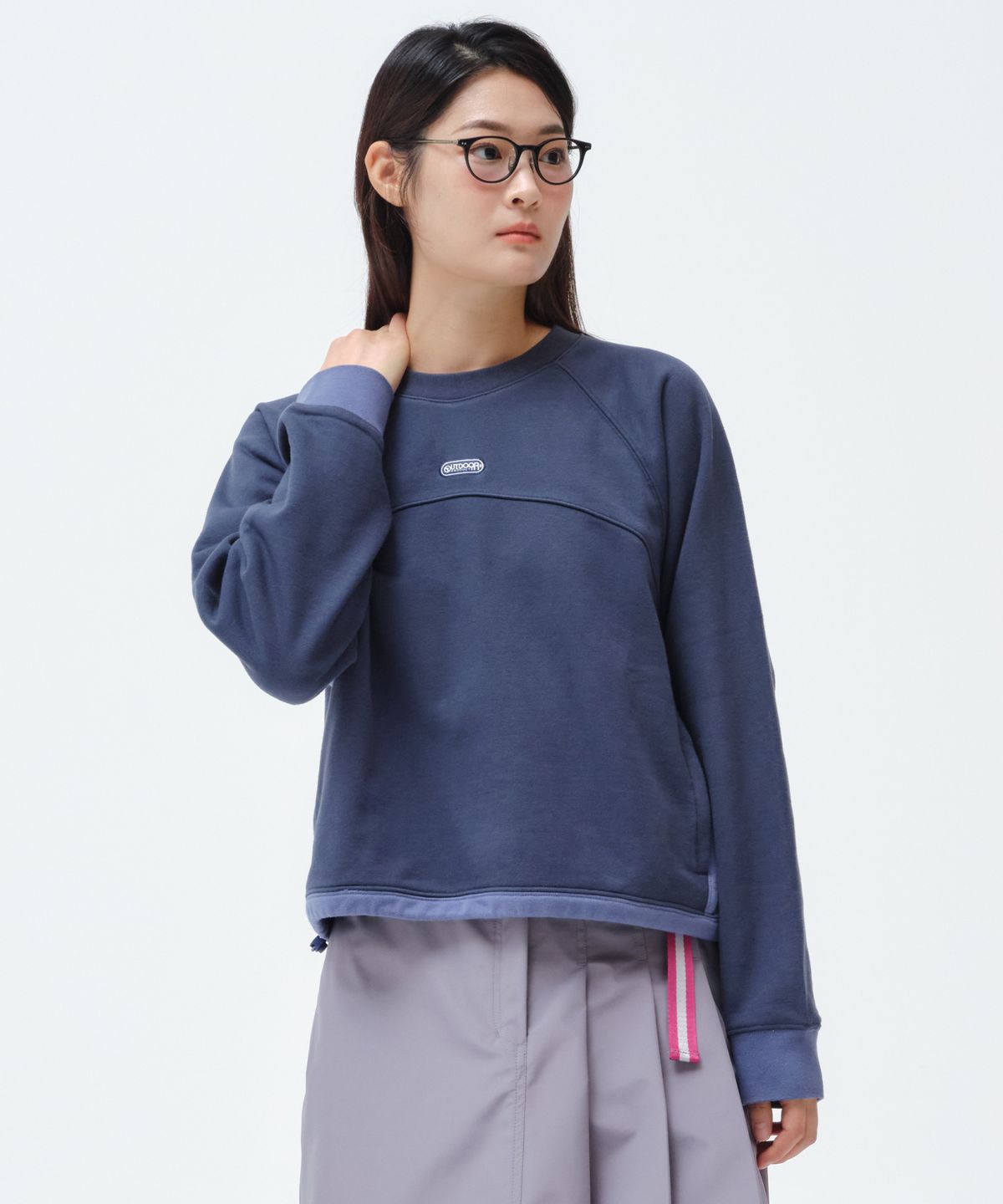 아웃도어 프로덕츠(OUTDOOR PRODUCTS) W COLOR BLOCK CREW NECK (NAVY)