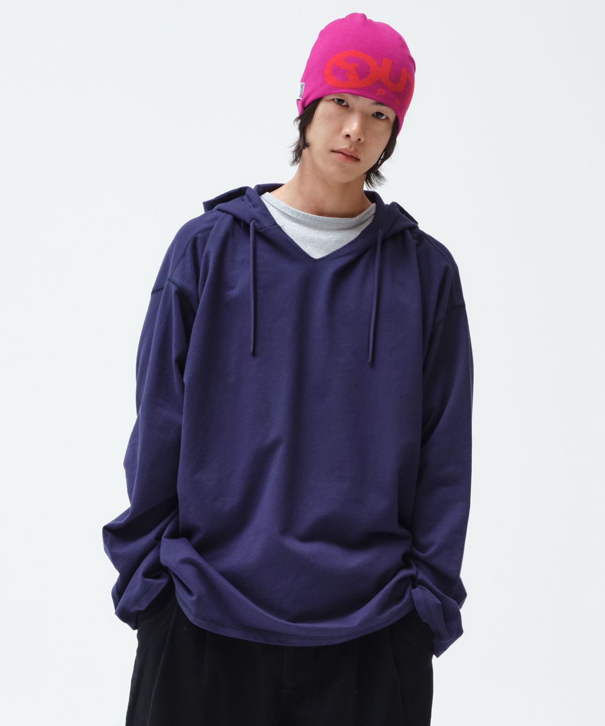 아웃도어 프로덕츠(OUTDOOR PRODUCTS) V-NECK HOODIE (NAVY)