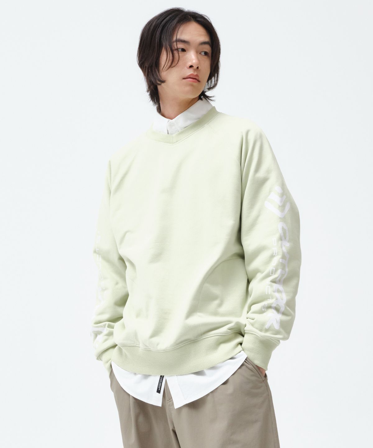 아웃도어 프로덕츠(OUTDOOR PRODUCTS) HERITAGE LOGO CREW NECK (GREEN)