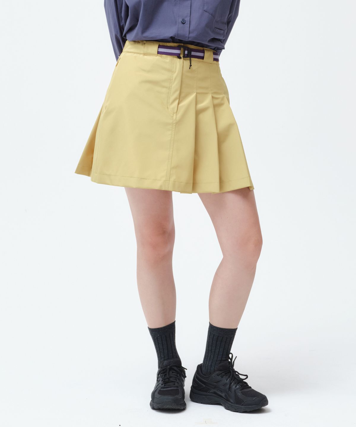 아웃도어 프로덕츠(OUTDOOR PRODUCTS) W BELTED PLEATS SKIRT (YELLOW)