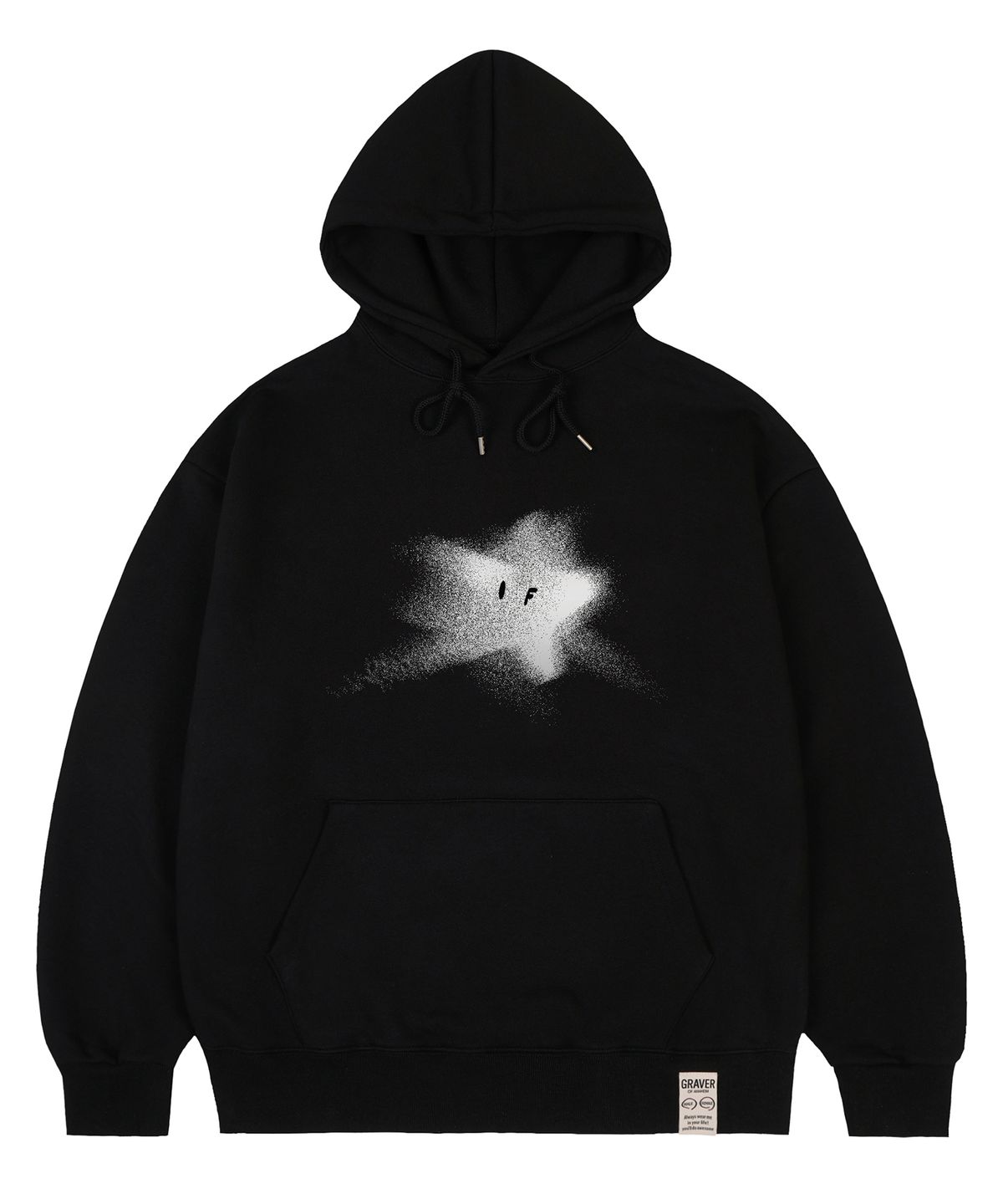 그레이버(GRAVER) [UNISEX]Blue star 후드티_블랙