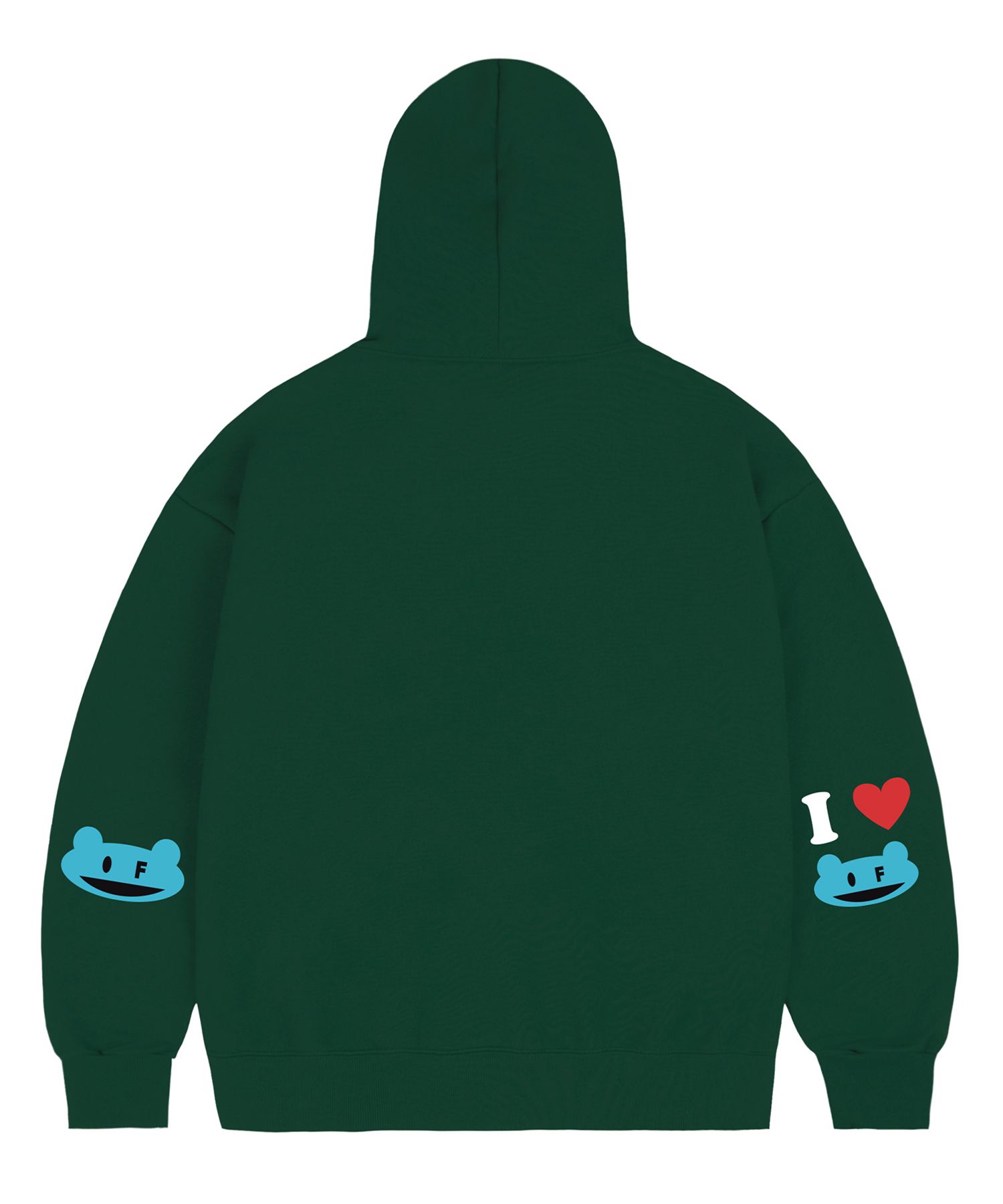 MUSINSA | GRAVER [UNISEX]Elbow I LOVE Hoodie_Green