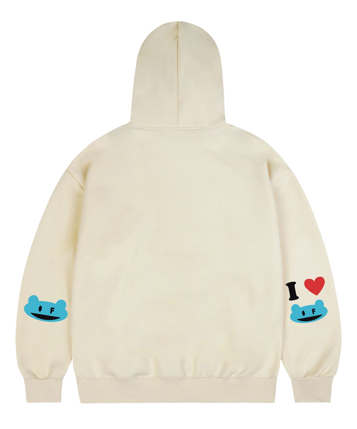 그레이버(GRAVER) [UNISEX]엘보우 I LOVE 후드티_크림