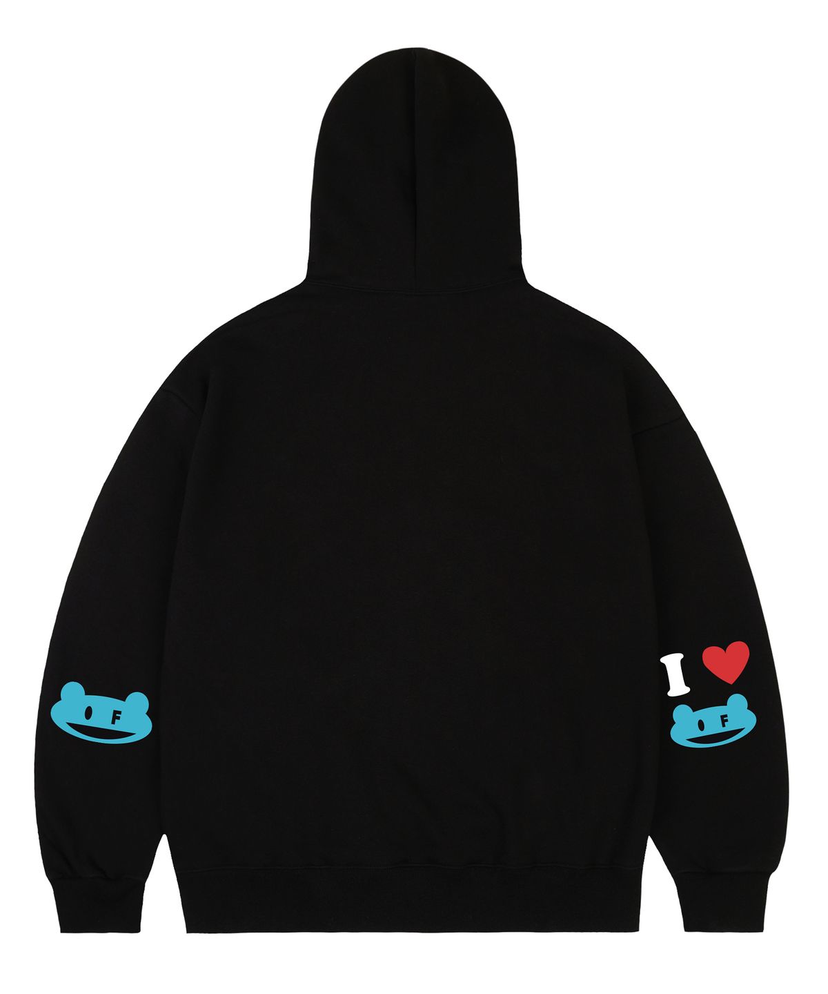 그레이버(GRAVER) [UNISEX]엘보우 I LOVE 후드티_블랙
