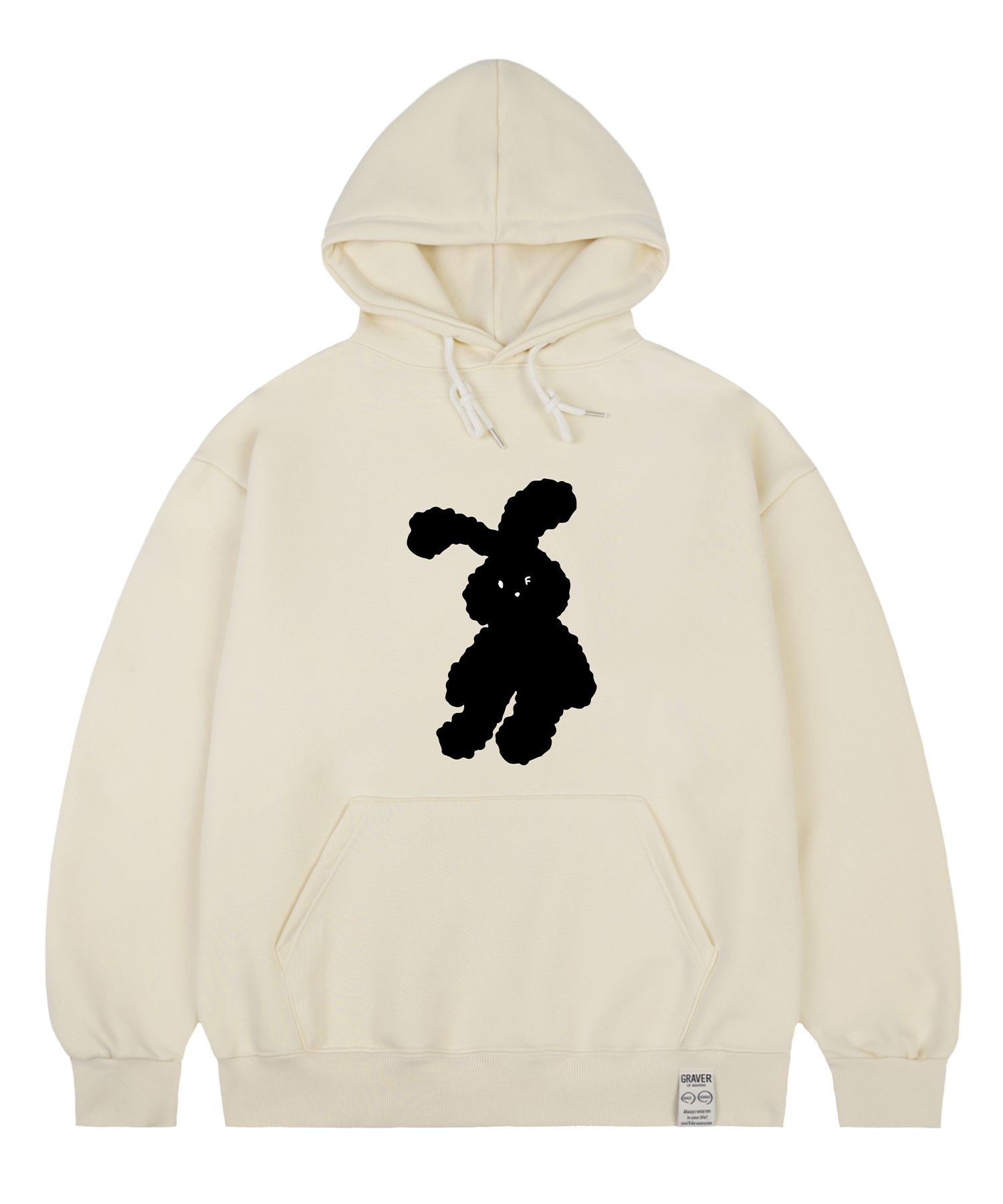 【GRAVER】24FW★ [UNISEX]Big Rabbit Sweatshirt MUSINSA | GRAVER [UNISEX] Big Rabbit Hoodie_Cream