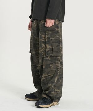 카모 와이드 코튼 팬츠 (DEEP KHAKI)
