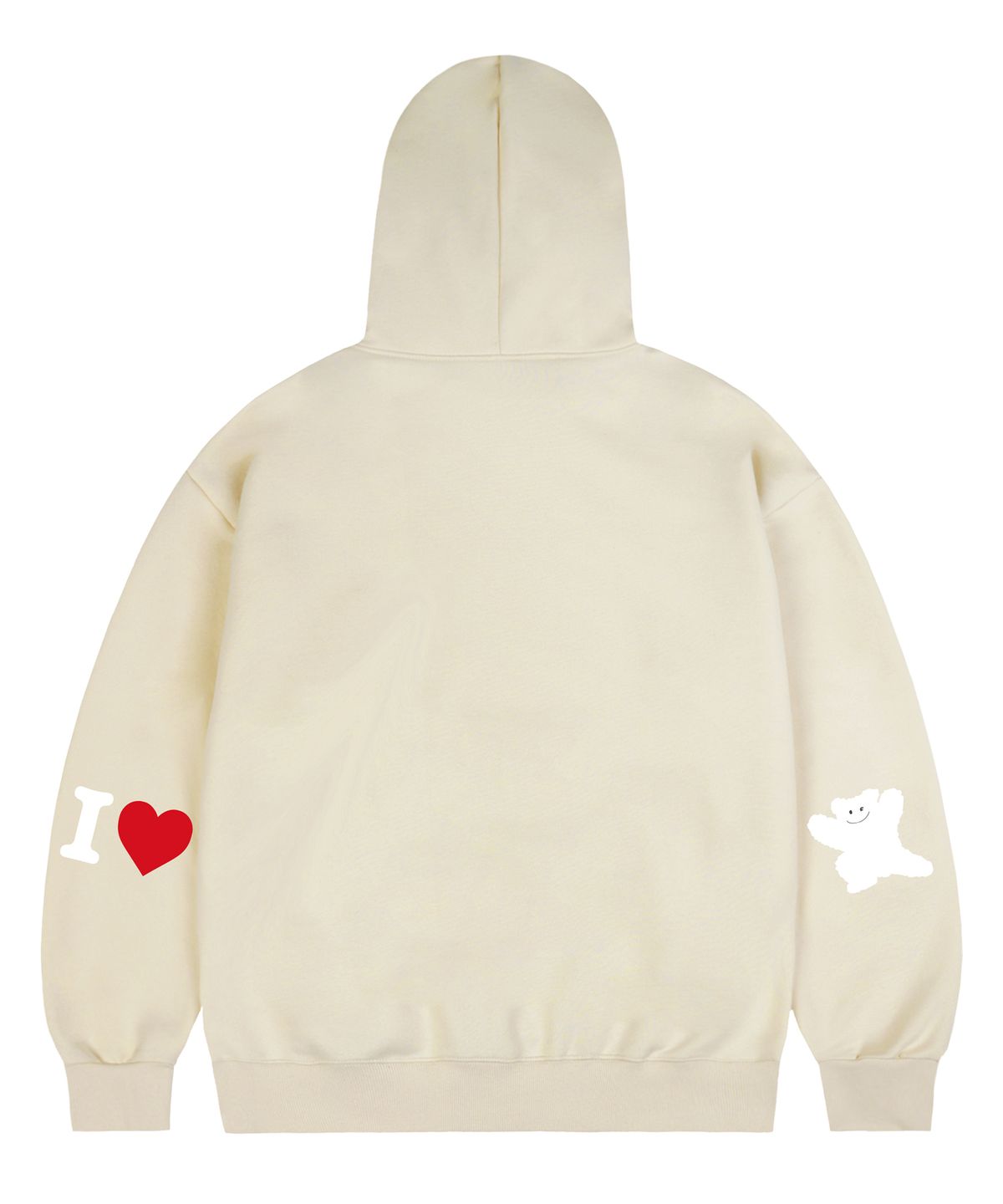그레이버(GRAVER) [UNISEX]엘보우 I LOVE 베어 후드티_크림