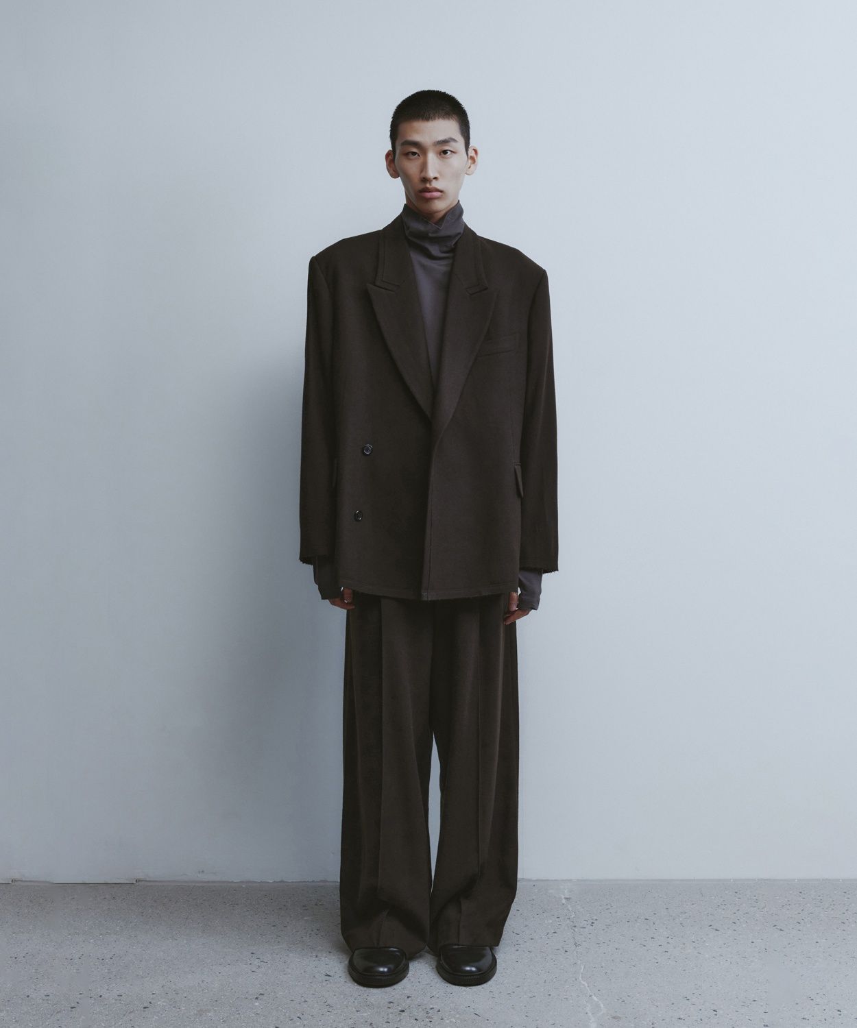 MUSINSA | YOUTH Oversized Double Breasted Jacket - Dark Brown