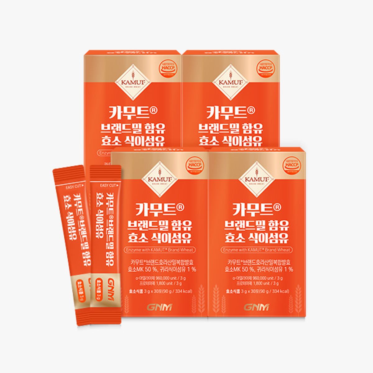 GNM자연의품격(GNMLIFE) [역가수치 70만]카무트 효소 식이섬유 4박스(총120포) / 호라산밀 곡물 카뮤트효소 귀리
