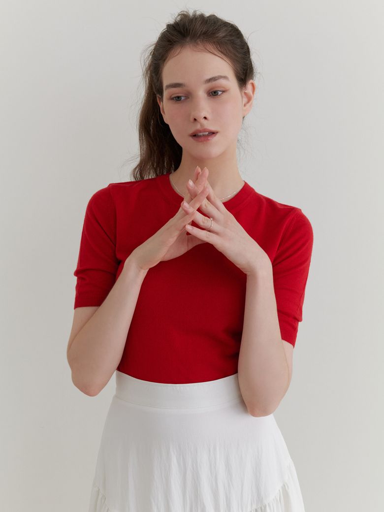 Sandy half knit (red)