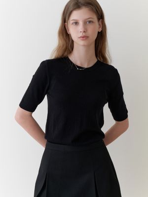 Sandy half knit (black)