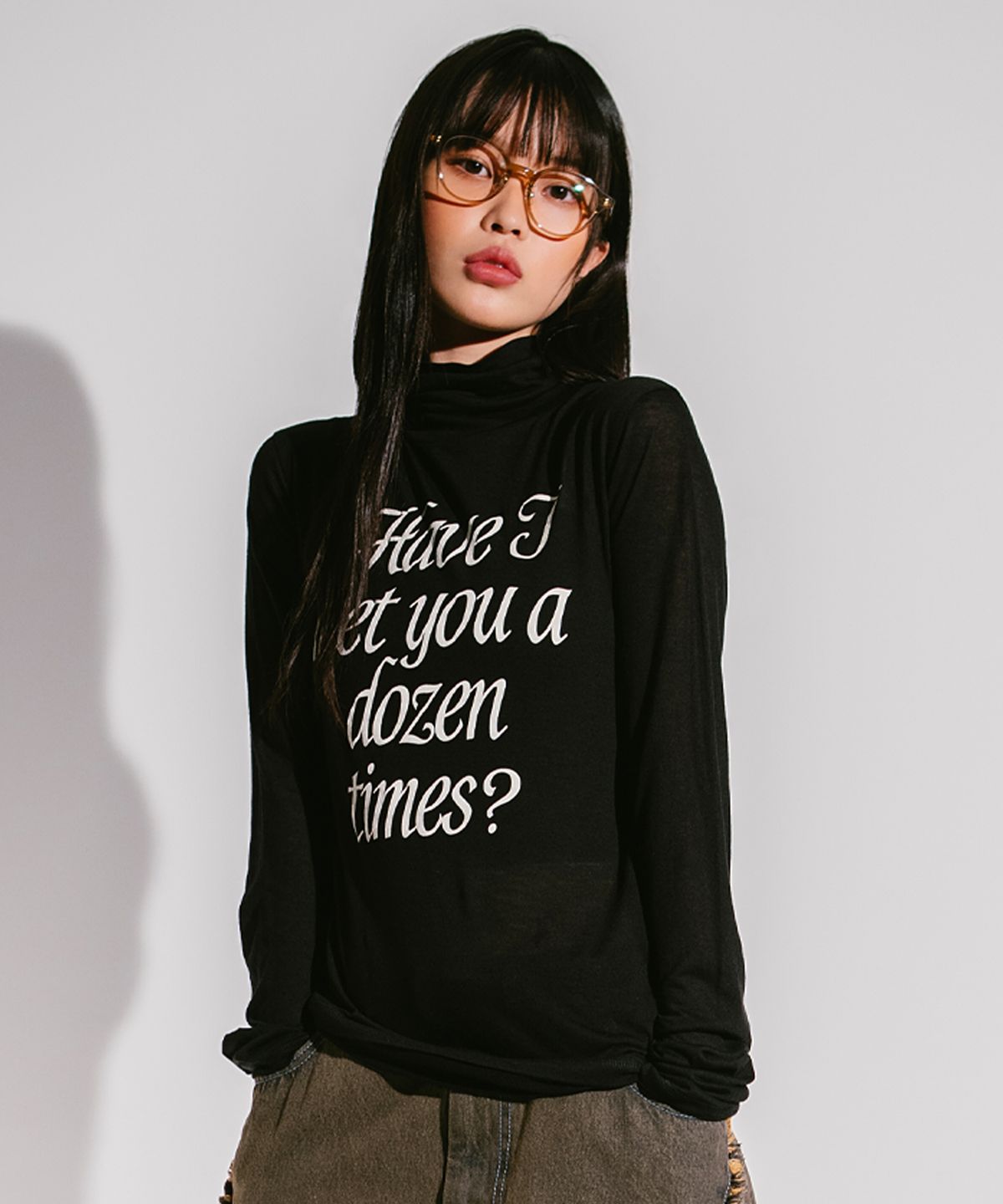 엘엠씨(LMC) WM SHEER HIGH NECK LONG SLEEVE black
