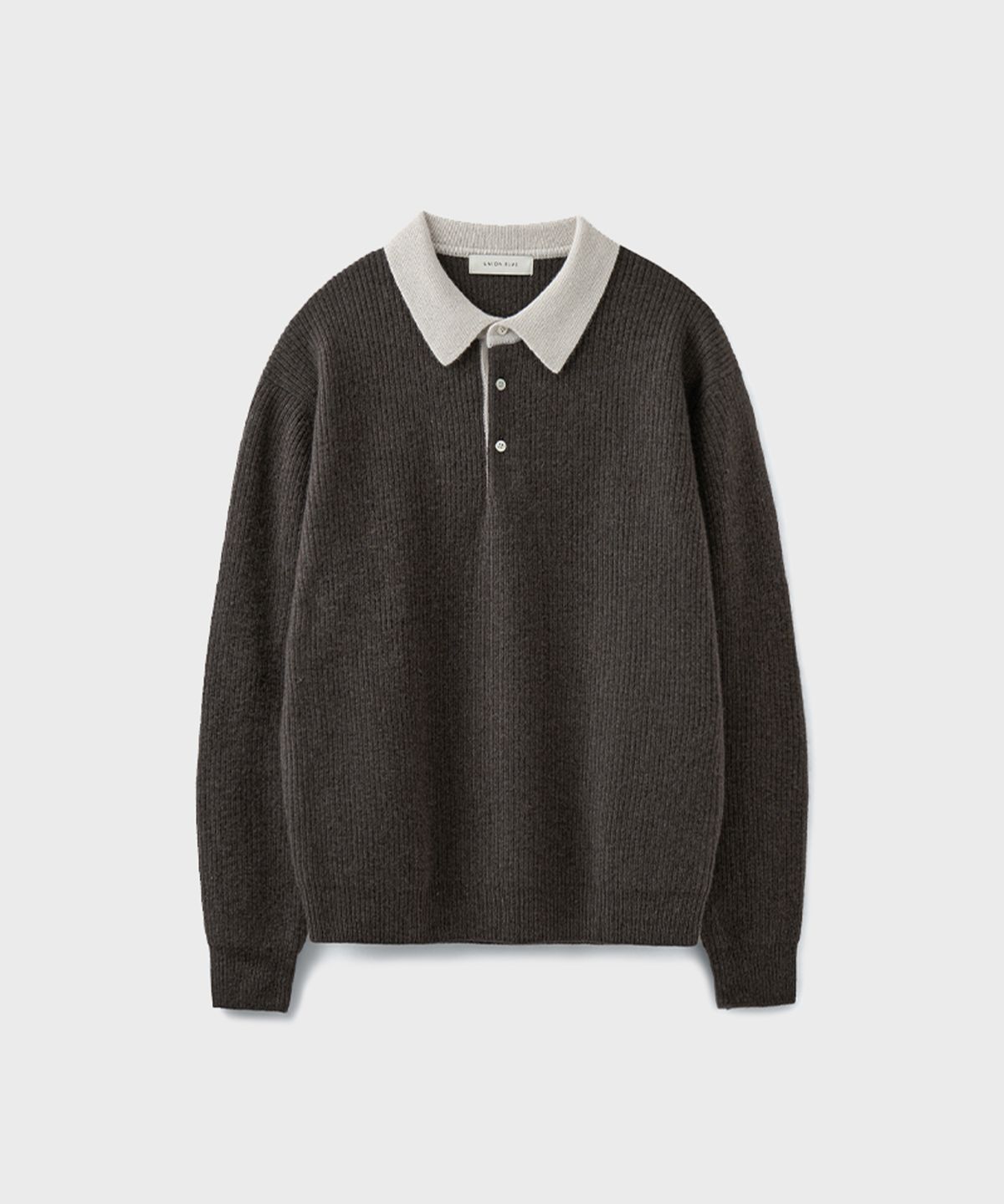 유니온블루(UNION BLUE) RUGBY MERINO POLO KNIT [BROWN]