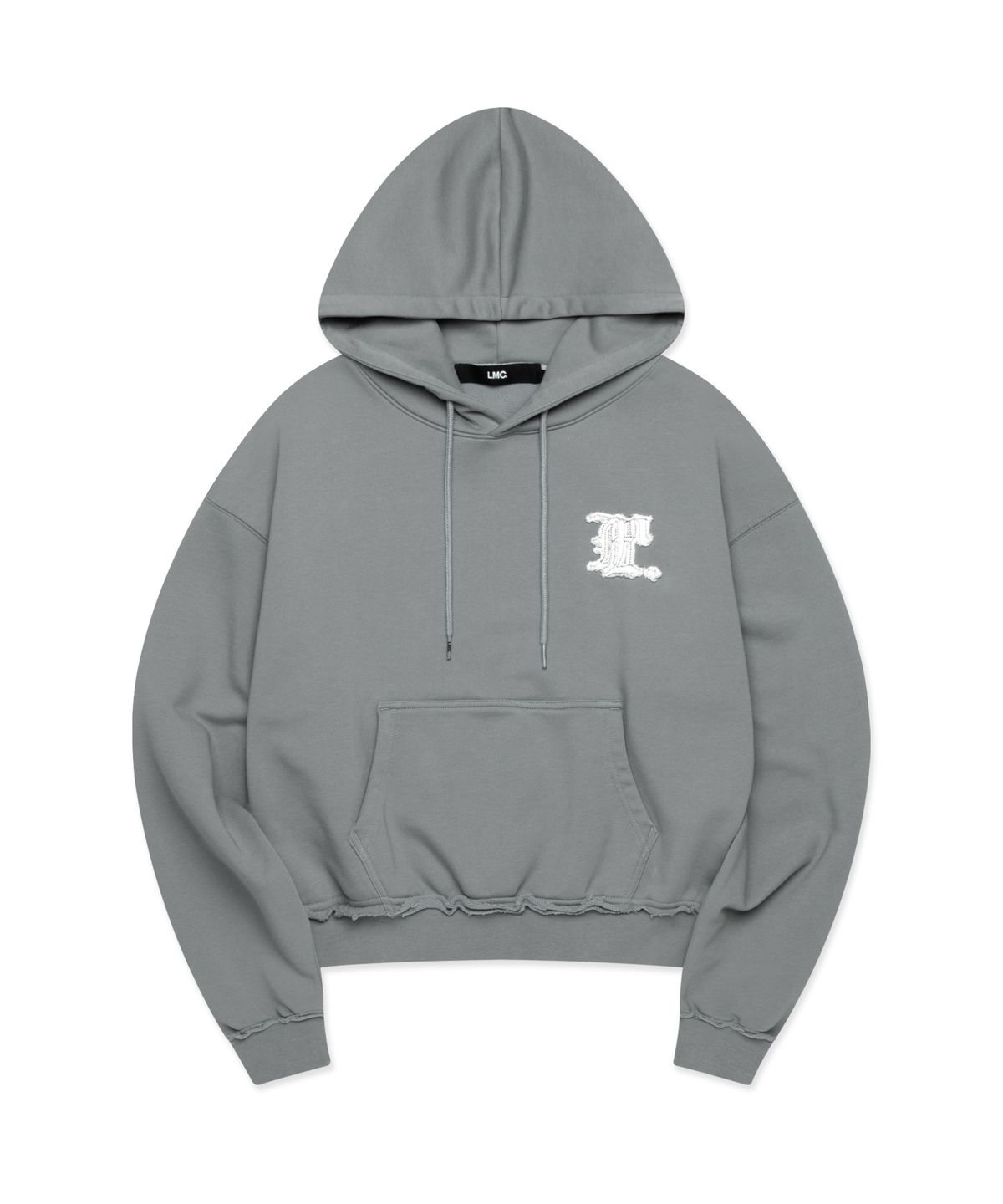 엘엠씨(LMC) WM GOTHIC APPLIQUE CROPPED HOODIE gray