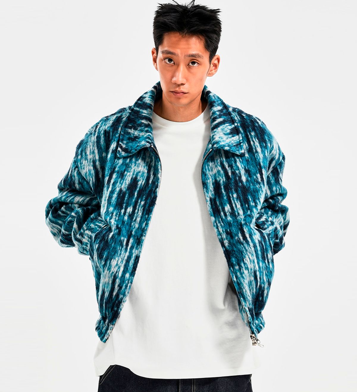 엑스트라오디너리(EXTRAORDINARY) PATTERN BRUSHED JACKET  BLUE
