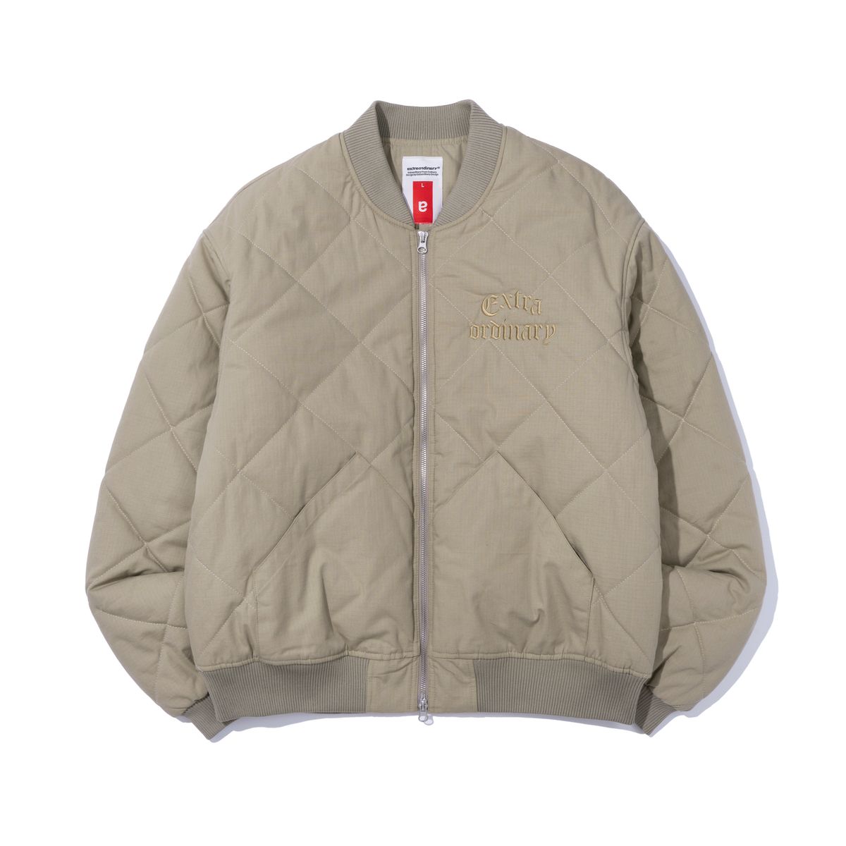 엑스트라오디너리(EXTRAORDINARY) MEDIEVAL LOGO QUILTING JUMPER  BEIGE